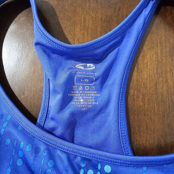 Athletic works Body shaping exercise cloth blue in color with shinny blue dot - Picture 3 of 4